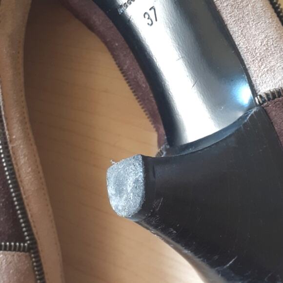 MARC BY MARK JACOBS Patchwork Pumps Size 7 SUEDE Heels Office Workwear Vintage - Picture 11 of 13